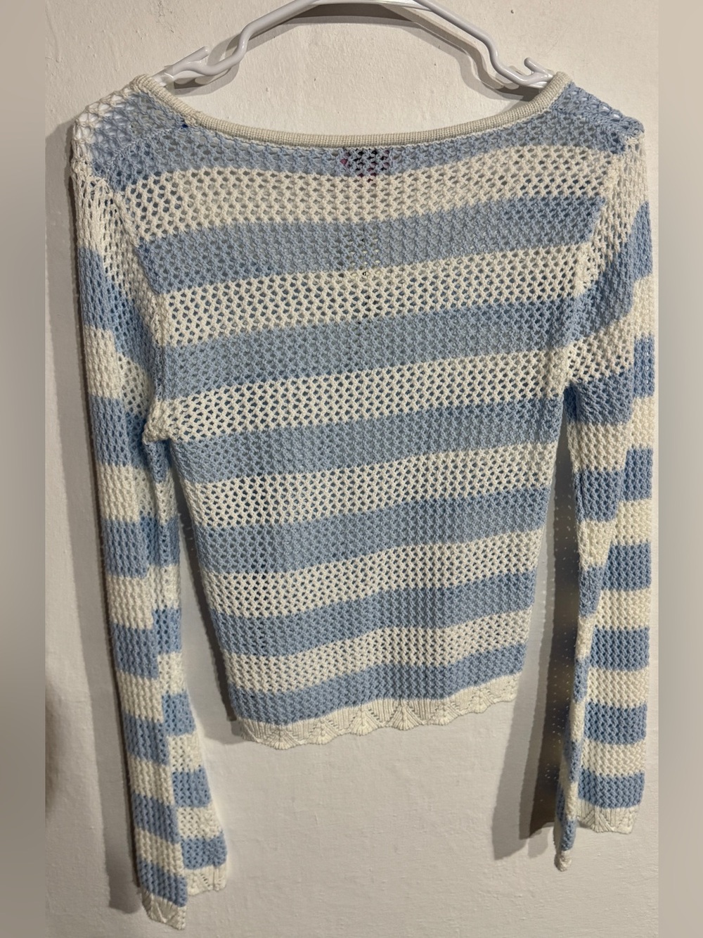 New! Francesca’s Mabel Striped Pullover Sweater blue XS - Picture 6 of 7